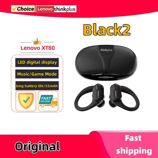 Original  XT80 Sports Wireless Earphones with Mics, LED Power Display,Hifi Stereo Sound Bluetooth 5.3 TWS Headphones